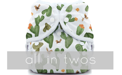 all in two diapers - hybrid diapers, cover, prefolds inserts wraps and more - Thirsties, BumGenius, GroVia Osocozy Snappi - Newborn, Sized, and One Size adjustable cloth diaper Options
