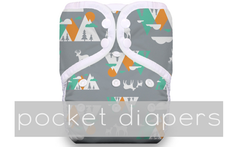Pocket Style Cloth Diapers - waterproof outer and inserts from bumGenius and Thirsties One Size Adjustable Pocket Diapers