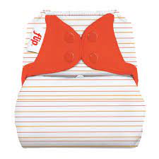 BumGenius Elemental One Size All In One Diaper Organic Cotton - Sassy Stripe Orange and Sassy Burnt Red Stripes