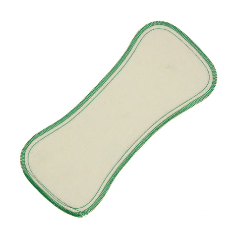 Best Bottom Hemp Cloth Diaper Insert 3 pack Small, green stitching