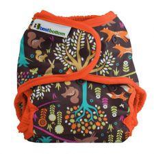 Best Bottom Cotton Jewel Woods,  Snap Shell, Waterproof Diaper Cover, Brown and Oragne and jewel tone woodland theme and foxes