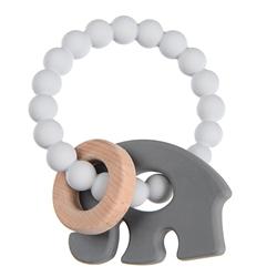 Chewbeads Brooklyn Teether Grey and Elephant Wood and Silicone