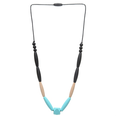 Chewbeads Bedford Turquoise Necklace - Teething Jewelry For Mom