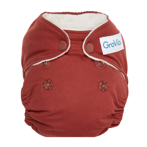 GroVia Newborn AIO All In One Cloth Diaper, Marsala, Red, Maroon, Newborn Cloth Diaper